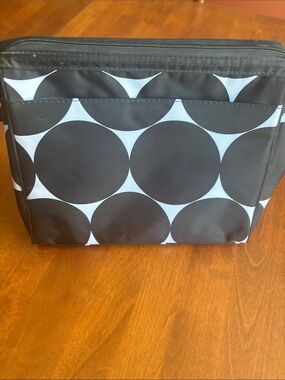Thirty-One Black and White Geometric Cosmetic Bag
